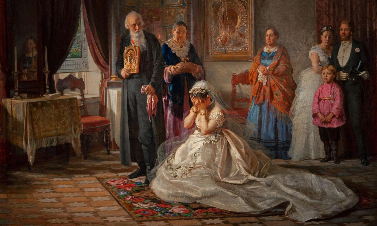 <span>‘Your dad might just have to find out you don’t want him at the wedding,’ Eleanor Gordon-Smith writes. Painting: Before the Altar by Firs Sergeyevich Zhuravlev.</span><span>Photograph: Universal Images Group North America LLC/Alamy</span>