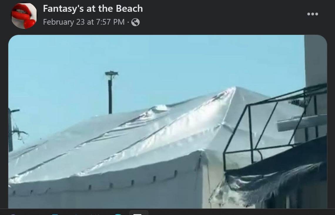 After being destroyed by Hurricane Ian, Fantasy’s on the Beach strip club has opened inside a tent set up in Fort Myers Beach/Facebook screenshot