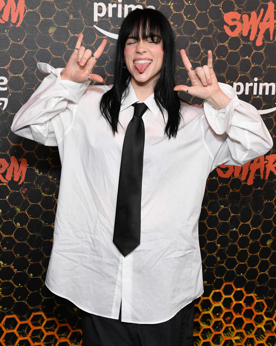 Billie Eilish attends Los Angeles Premiere Of Prime Video's "Swarm" at Lighthouse Artspace LA on March 14, 2023 in Los Angeles, California.