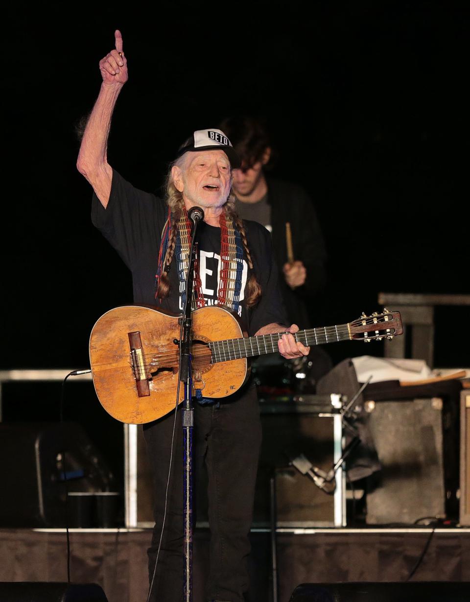 Beto O'Rourke joined Willie Nelson and several other Texas musicians Saturday for a rally and concert at Auditorium Shores in Austin during the 2018 campaign.