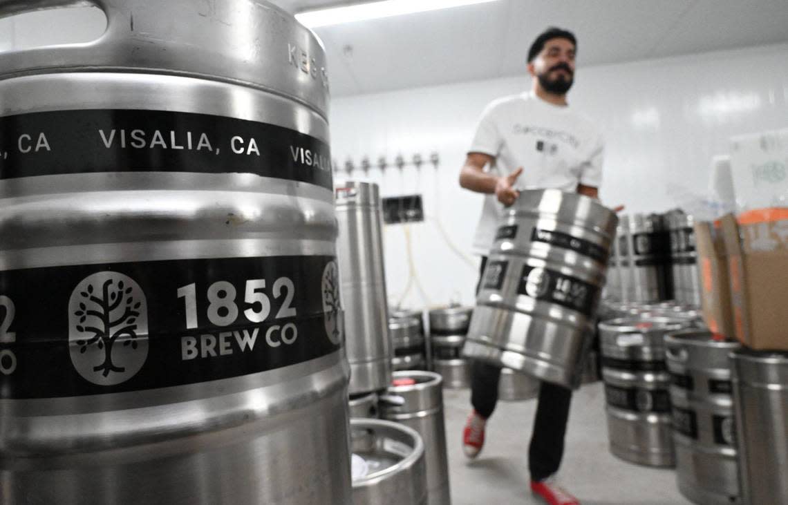 Jeremy Schultz, owner of Soccer City where a craft brewery is matched with an indoor soccer facility, offers a tour on Wednesday, Sept. 14, 2022 in Visalia.