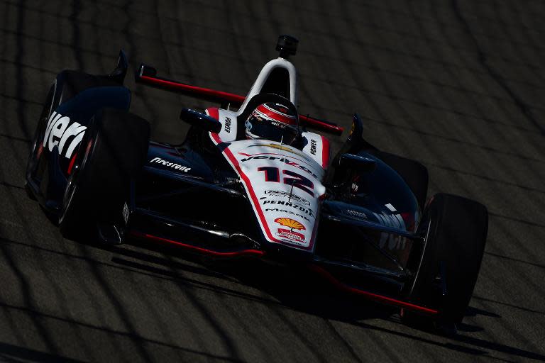 Will Power of Australia driver of the #12 Team Penske Dallara Chevrolet during practice for the Verizon IndyCar Series MAVTV 500 IndyCar World Championship Race at the Auto Club Speedway on August 29, 2014 in Fontana, California