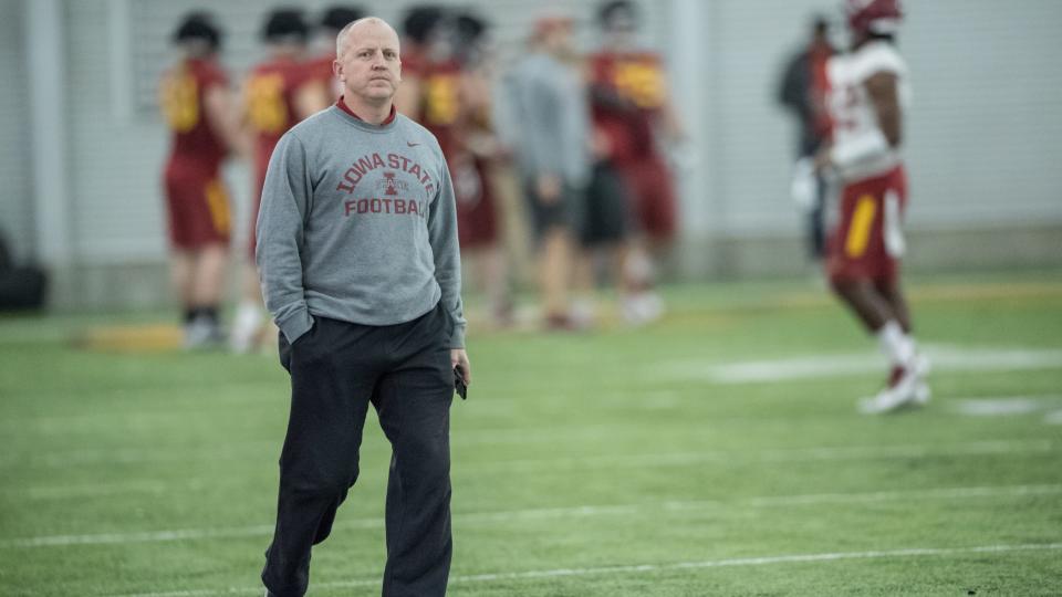 Iowa State longtime athletic football trainer Mark Coberley will embrace his son, Beau, during the Cyclones' Senior Day on Saturday before the 6 p.m., game against Texas Tech.