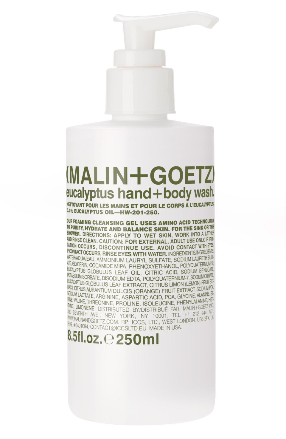 <p><strong>MALIN+GOETZ</strong></p><p>nordstrom.com</p><p><strong>$24.00</strong></p><p><a href="https://go.redirectingat.com?id=74968X1596630&url=https%3A%2F%2Fshop.nordstrom.com%2Fs%2Fmalingoetz-eucalyptus-hand-body-wash%2F5464678&sref=https%3A%2F%2Fwww.harpersbazaar.com%2Fbeauty%2Fskin-care%2Fg33545040%2Fbest-hand-soap%2F" rel="nofollow noopener" target="_blank" data-ylk="slk:Shop Now;elm:context_link;itc:0;sec:content-canvas" class="link ">Shop Now</a></p><p>This decadent, lathering formula can be used on your hands or whole body. Either way, the formula gently cleanses and leaves behind the most refreshing eucalyptus scent. </p>