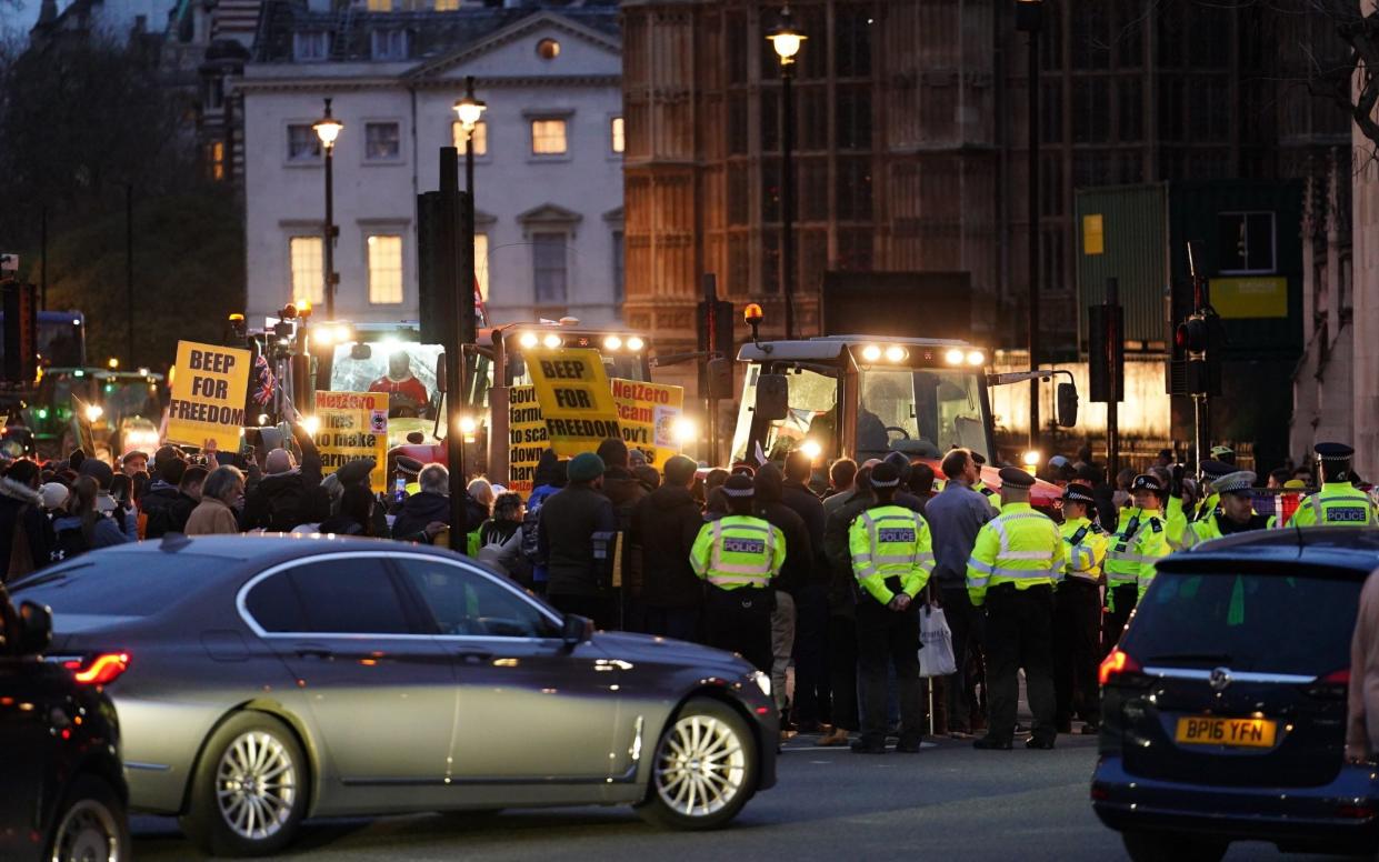 Police are at the scene monitoring the cheering crowds