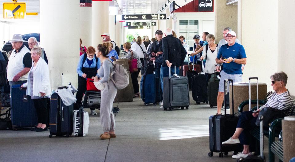 Travelers are dropped off at Southwest Florida International Airport in Fort Myers on Friday, March 1, 2024.