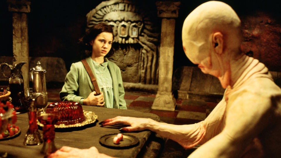 <p> In his sixth film, Gullermo del Toro earned auteur status in a modern classic that eloquently summarized the totality of his artistic vision and anti-fascist politics. In Pan’s Labyrinth, fairy tales and 1940s Francoist Spain collide when a young girl, Ofelia (Ivana Baquero) meets a faun (played by Doug Jones) who tells her she may be the reincarnated princess of the underworld. Gorgeous, haunting, and teeming with metaphor – look up what del Toro meant the Pale Man to symbolize – Pan’s Labyrinth is a visual and artistic triumph that defies categorization. </p>