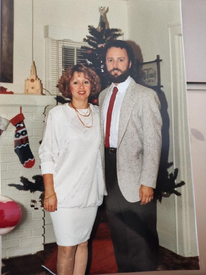 Mary Lou and Chuck Keller at Christmas early on in their Marriage.