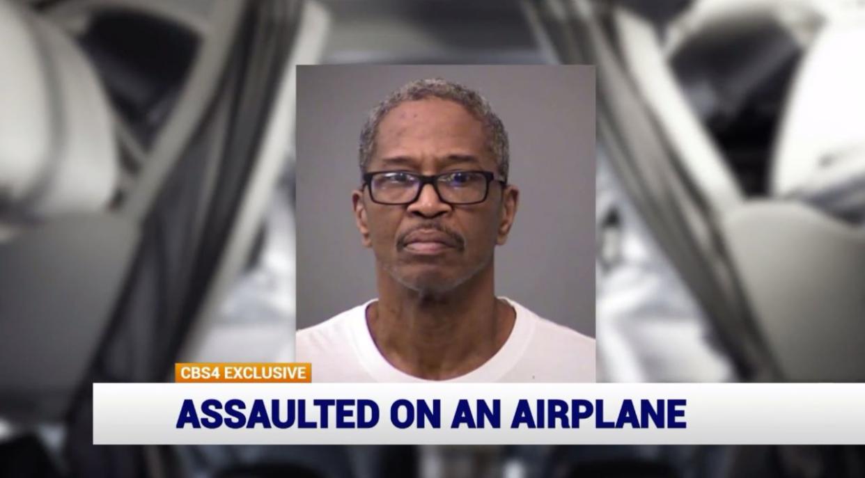 Reginald Hatcher, 61, has been charged with battery and disorderly conduct for allegedly kissing a woman on a Republic Airlines, operated under American Airlines, flight from Miami to Indianapolis. (Photo: CBS4)