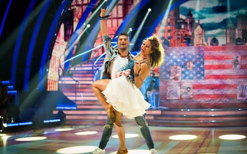 Aljaz Skorjanec and Emma Weymouth during the BBC1 dance contest, Strictly Come Dancing - Credit: Guy Levy/BBC