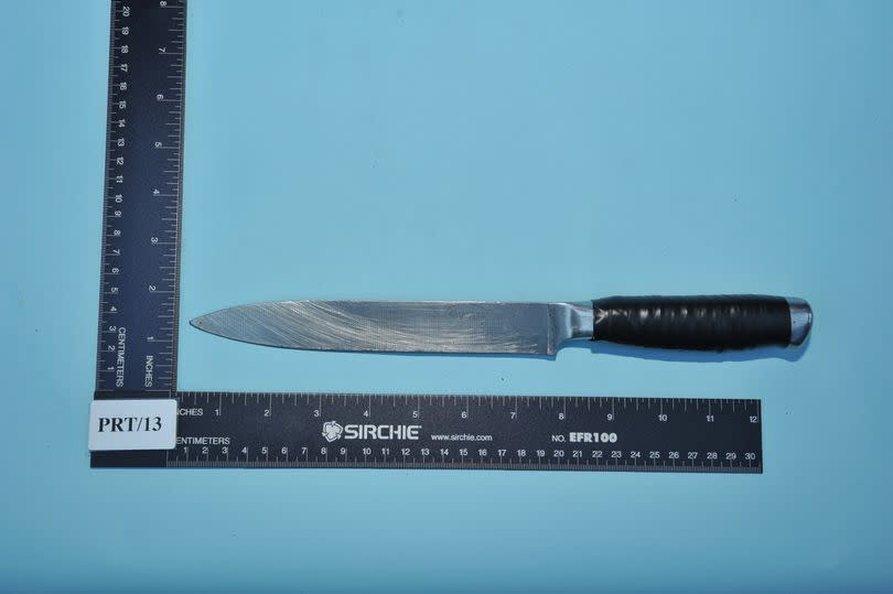 The knife seized from Farooq's vehicle