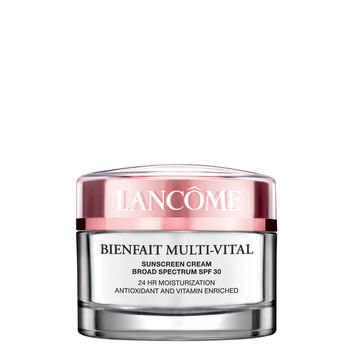 $45, <a href="http://www1.macys.com/shop/product/lancome-bienfait-multi-vital-spf-30-cream-24-hour-moisturizing-cream-antioxidant-and-vitamin-enriched-broad-spectrum-spf-30-sunscreen-17-oz?ID=209799&cm_mmc=Google_Beauty_PLA-_-Beauty+PLA+FS_Ad+Group+%232-_-21000230071_-_-_mkwid_C7YqgO32|d{device}_21000230071|-|C7YqgO32" target="_blank">macys.com</a>