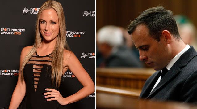 Pistorius was found guilty of murdering his girlfriend (left) in 2016. Source: Getty Images