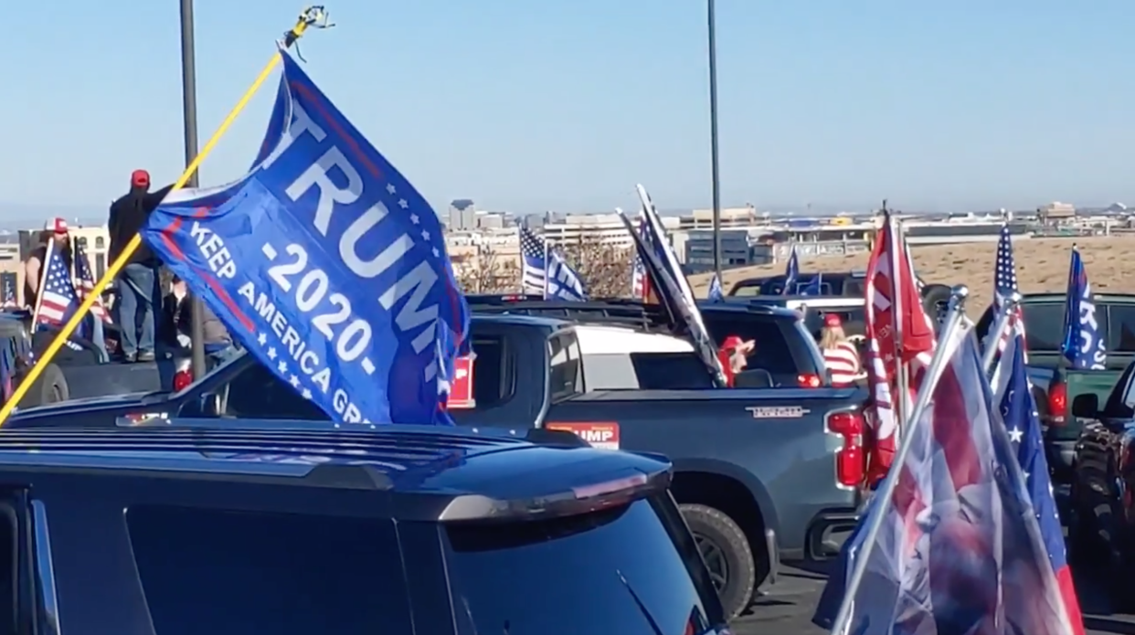 Thousands of Donald Trump supporters gathered in Colorado for a ‘MAGA Drag the Interstate’ event on Sunday. (Screen shot via Jeff Tomczak/Facebook)