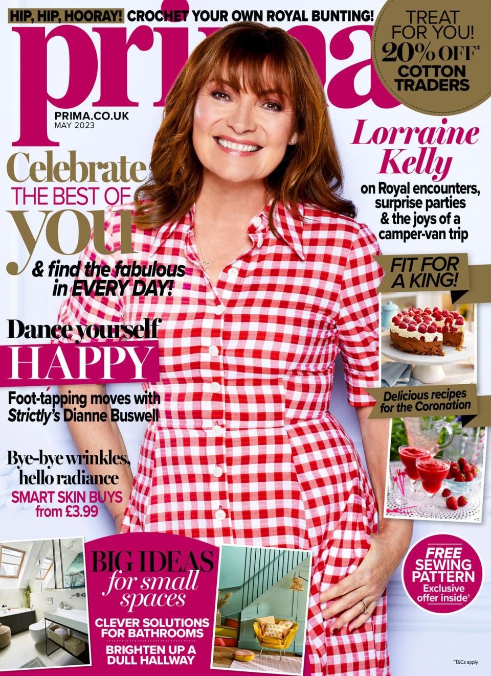 Lorraine Kelly appears on the May cover of Prima magazine (Nicky Johnston/Prima)