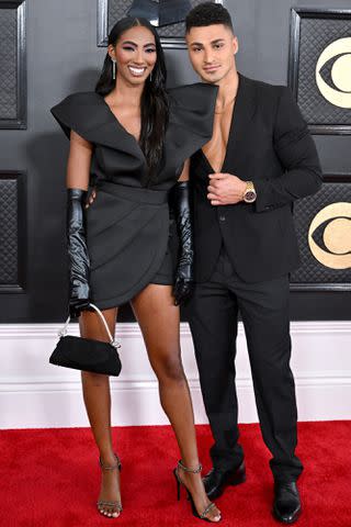 <p>Axelle/Bauer-Griffin/FilmMagic</p> Taylor Hale and Joseph Abdin at the Grammys in February