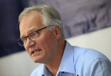 Christian Leffler, chief European negotiator for the EU-Cuba talks, speaks during a news conference in Havana September 10, 2015. REUTERS/Enrique de la Osa