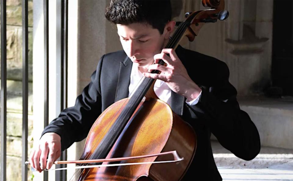 Michael Zyzak performs on cello in a recital of solo and chamber music on Sunday.