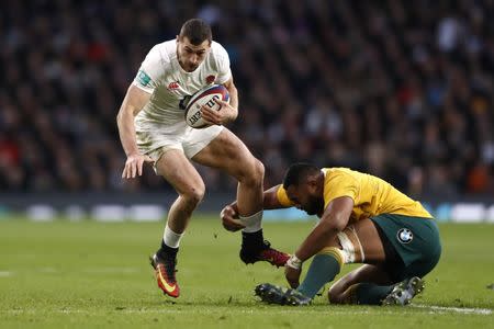 Britain Rugby Union - England v Australia - 2016 Old Mutual Wealth Series - Twickenham Stadium, London, England - 3/12/16 Australia's Sekope Kepu tackles England's Jonny May Reuters / Stefan Wermuth Livepic