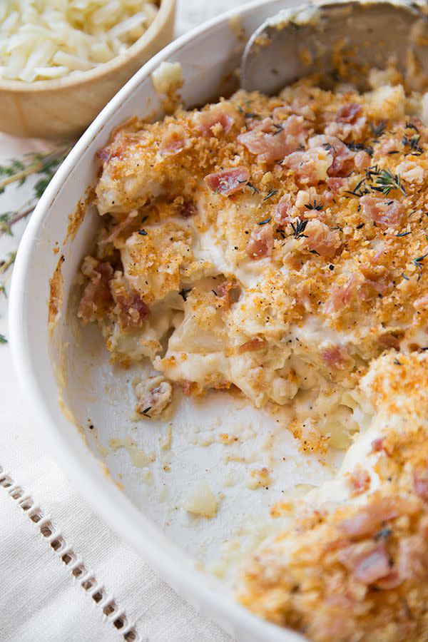 <p>No such thing as too much cheese.</p><p>Get the recipe from <a rel="nofollow noopener" href="http://thecozyapron.com/a-cozy-holiday-cheesy-potatoes-au-gratin/" target="_blank" data-ylk="slk:The Cozy Apron;elm:context_link;itc:0;sec:content-canvas" class="link ">The Cozy Apron</a>.</p>