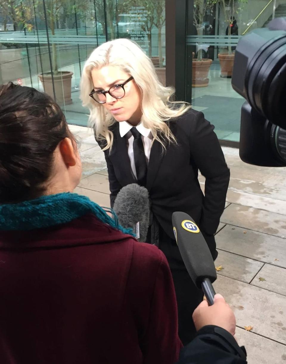 Lewis outside of a Vancouver court during the strike hearing. (Photo: Mandalena Lewis)