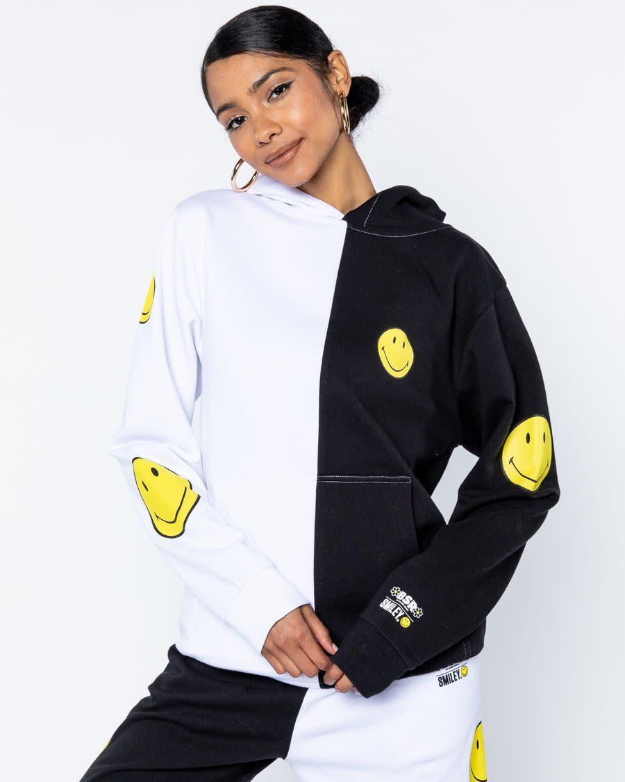 Smiley Color Block Hoodie