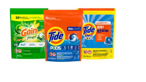 A photo of various laundry detergent pods affected by a recall issued by Procter & Gamble on April 5, 2024.