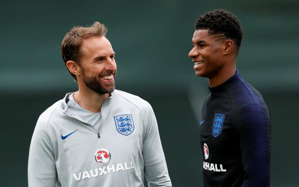 England manager Gareth Southgate and Marcus Rashford - Reuters 