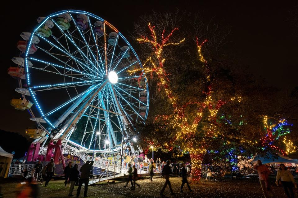 The Ferris wheel at Austin Trail of Lights provides a gorgeous view of the skyline.