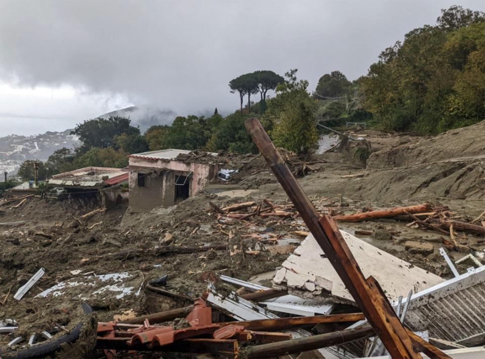 The area affected by the landslide in Casamicciola (EPA/Ansa)