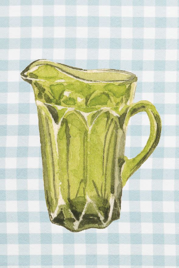 green fairfield glass pitcher made by anchor hocking