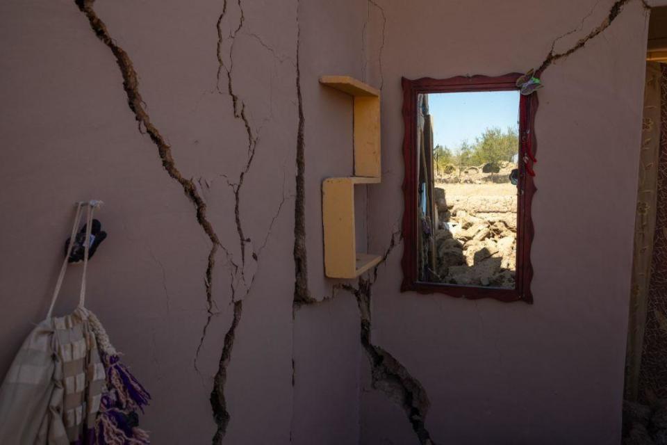 Una casa afectada por el terremoto