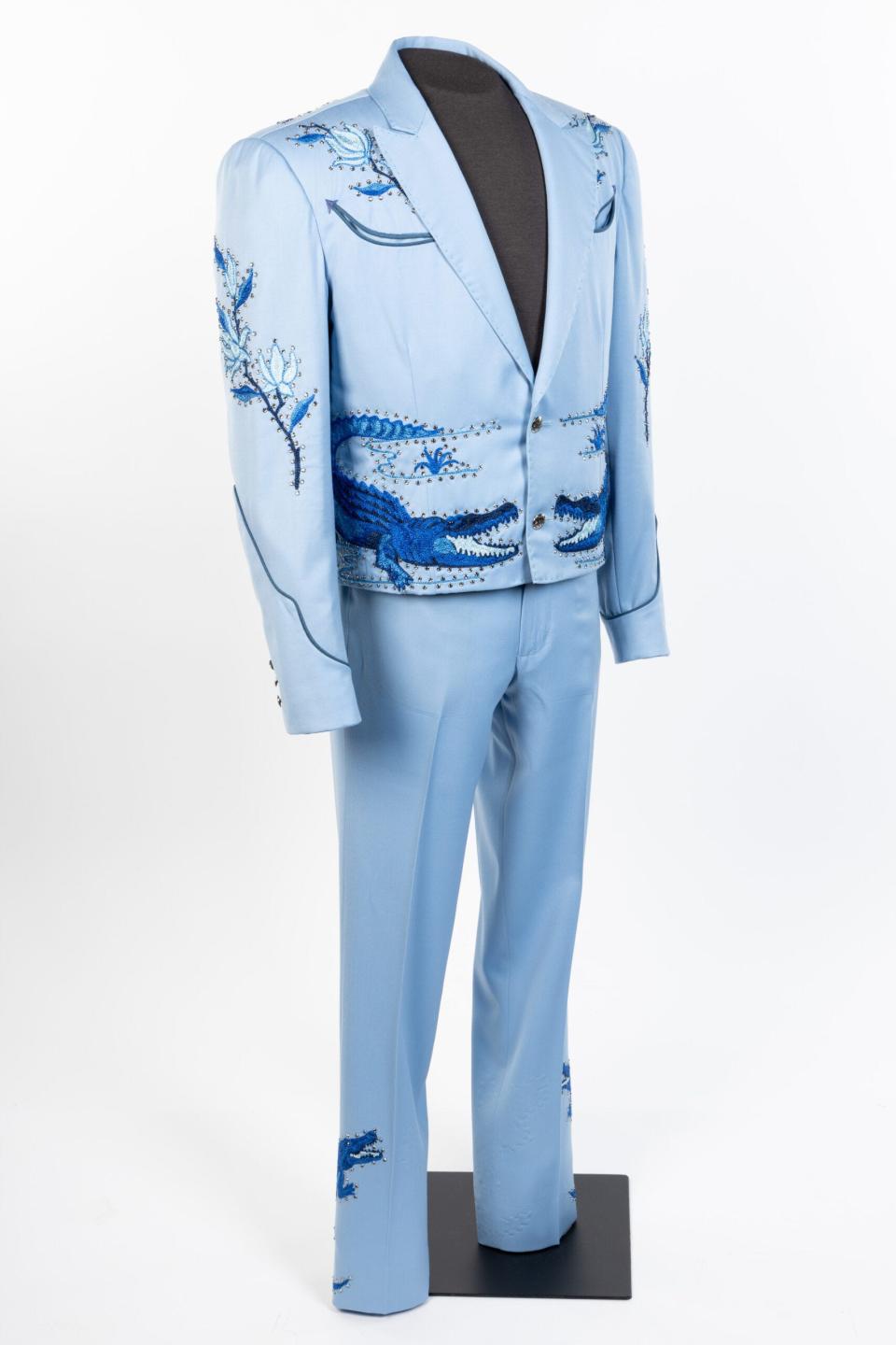 Charley Crockett wore this suit when he performed at the Palomino Music Festival in Pasadena, California, on July 9, 2022.