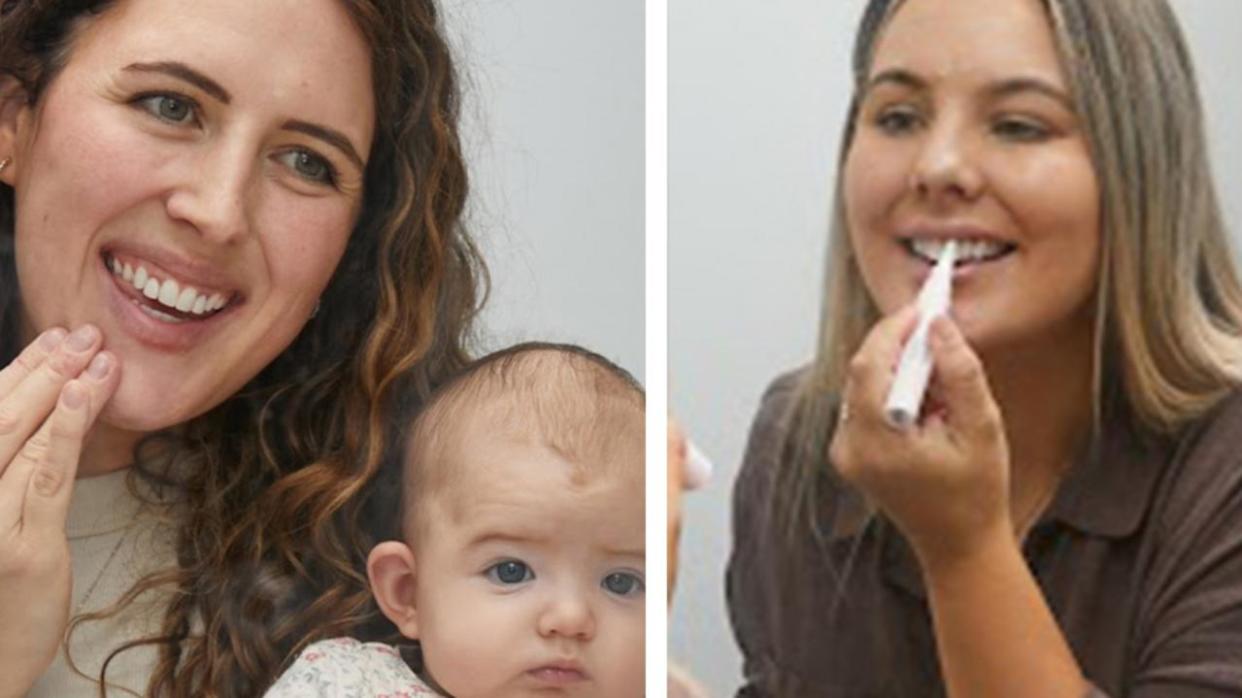 Working mums Jordan Baido and Miriah Richards spill the secrets on their online shopping hacks to save Aussies hundreds of dollars. Picture: Carly Ravenhall Photography