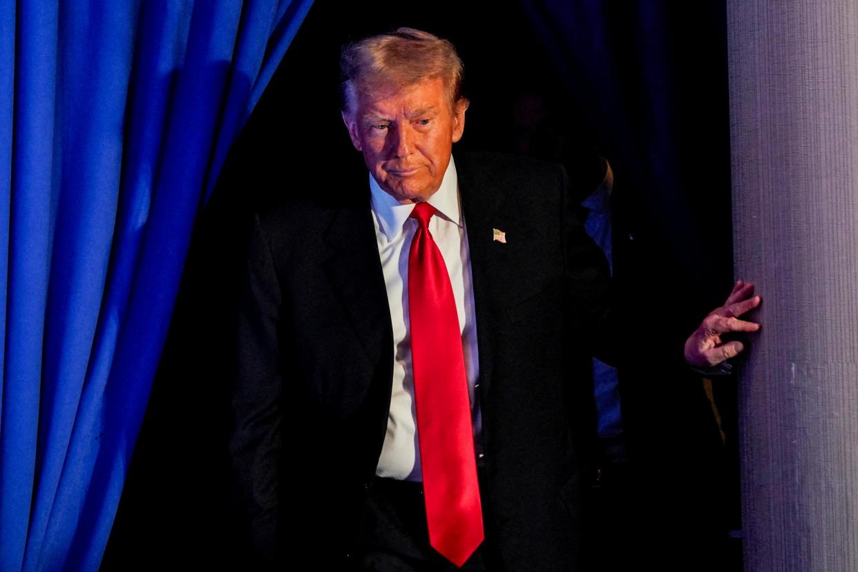 <span>Donald Trump arrives for a rally in Portsmouth, New Hampshire, on 17 January.</span><span>Photograph: Elizabeth Frantz/Reuters</span>