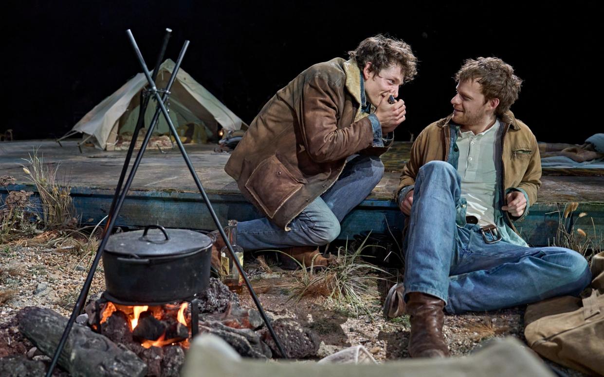 Mike Faist (as Jack) and Lucas Hedges (Ennis) in Brokeback Mountain - Manuel Harlan