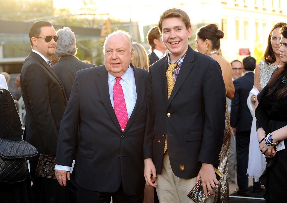 <p>Fox News chief Roger Ailes and son Zachary attend the “Great Gatsby” world premiere at Avery Fisher Hall on May 1, 2013, in New York. (Photo: Evan Agostini/Invision/AP) </p>