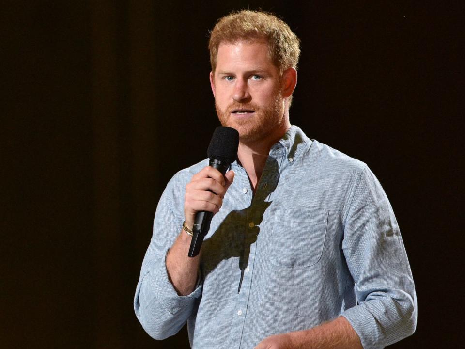 <p>Prince Harry is one of the chairs of the Vax Live concert which will be streaming on YouTube on 8 May</p> (VALERIE MACON/AFP via Getty Images)
