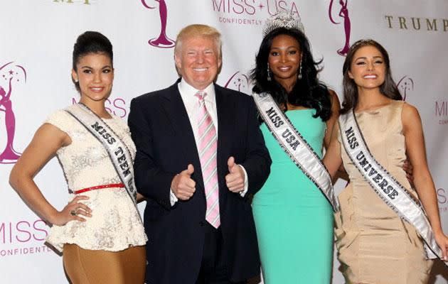 Miss Washington 2013 posted a photo of Miss USA “class of 2013” recalling Donald Trump's sexist behaviour. Photo: Getty Images