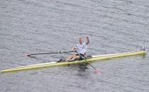 2018 European Championships - Rowing, Men's Single Sculls Final A - Strathclyde Country Park, Glasgow, Britain - August 5, 2018 - Kjetil Borch of Norway reacts after winning the race. REUTERS/Russell Cheyne