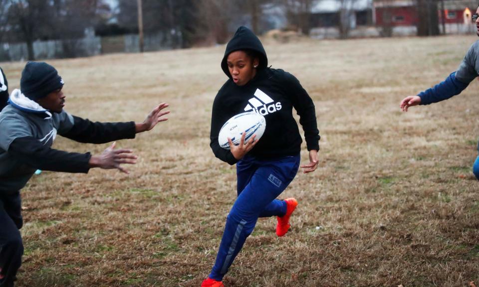 Memphis Inner City Rugby hosts a practice on the Vance Middle School field where they just got approved for $1.1 million for field renovations on Tuesday, January 09, 2024 in Memphis, Tenn.