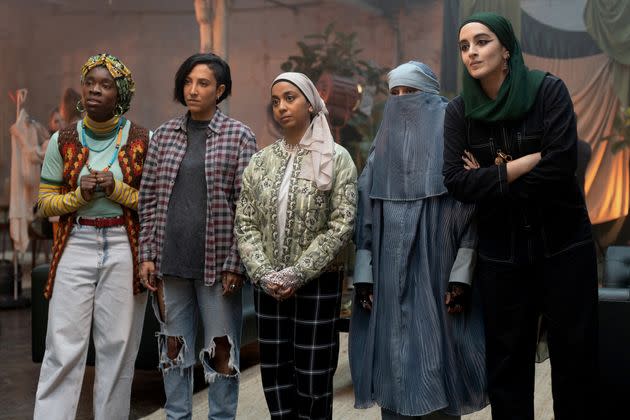 Faith Omole as Bisma, Sarah Kameela Impey as Saira, Anjana Vasan as Amina, Lucie Shorthouse as Momtaz, and Juliette Motamed as Ayesha in Season 2 of 