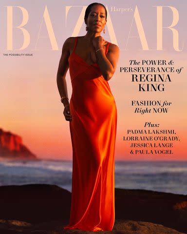 <p>Luis Alberto Rodriguez</p> Regina King in Harper's Bazaar