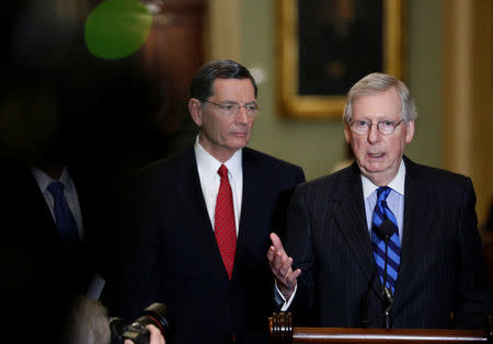 Senate Majority Leader Mitch McConnell (R-KY) speaks during a news conference on Capitol Hill in Washington, U.S., February 6, 2018. REUTERS/Joshua Roberts