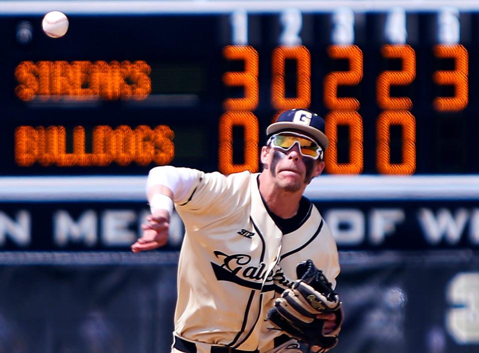 Galesburg junior shortstop Easton Steck throws to first for an assist during the fifth and final inning of the Silver Streaks' 10-0 win over Streator in the Class 3A regional championship game on Saturday, May 28, 2022 at Jim Sundberg Field.