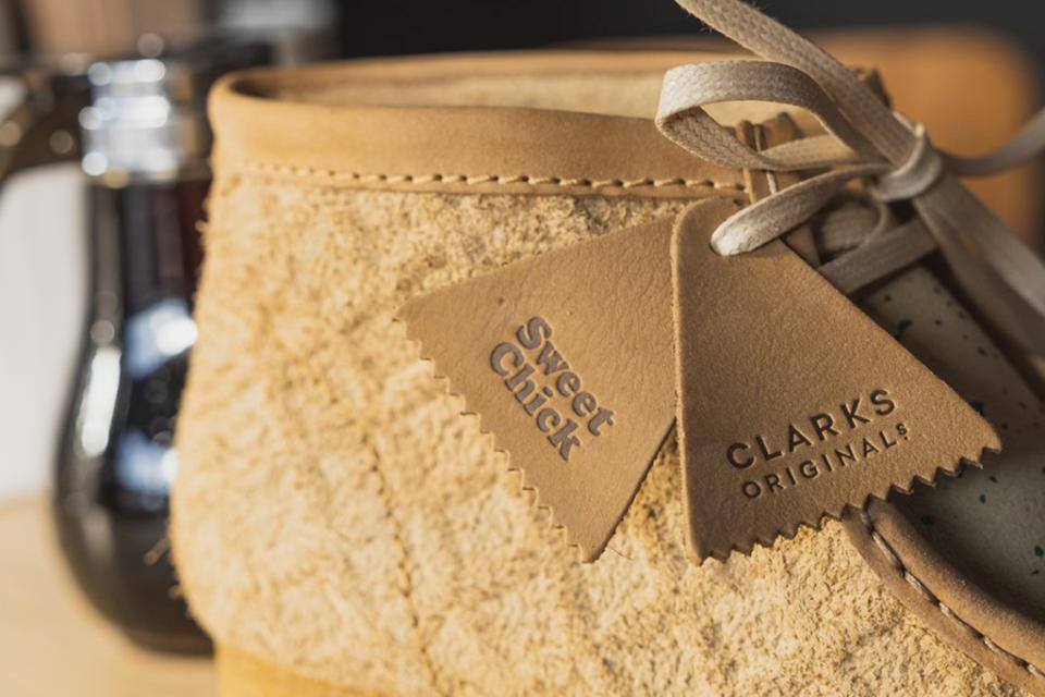 A closeup of the Clarks Originals x Sweet Chick Wafflebee in light brown. - Credit: Courtesy of Clarks Originals