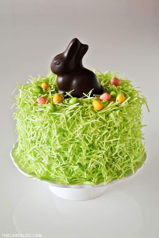 <p>A chocolate bunny is the cherry on top of this adorbs Easter cake.</p><p>Get the recipe from <a href="http://thecakeblog.com/2014/03/diy-chocolate-bunny-cake.html" rel="nofollow noopener" target="_blank" data-ylk="slk:The Cake Blog;elm:context_link;itc:0;sec:content-canvas" class="link ">The Cake Blog</a>.</p>