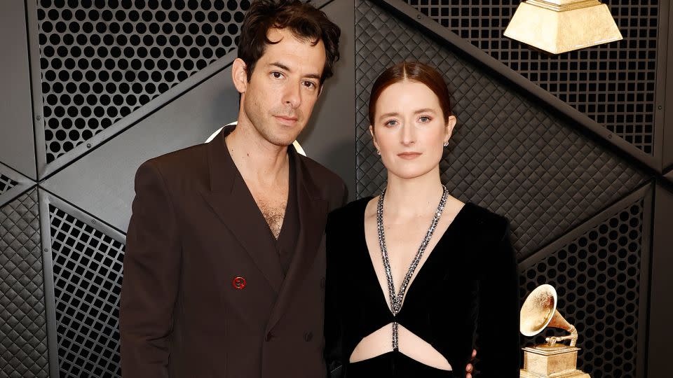 DJ and record producer Mark Ronson and his wife, the actress Grace Gummer, both wore Gucci. - Frazer Harrison/Getty Images
