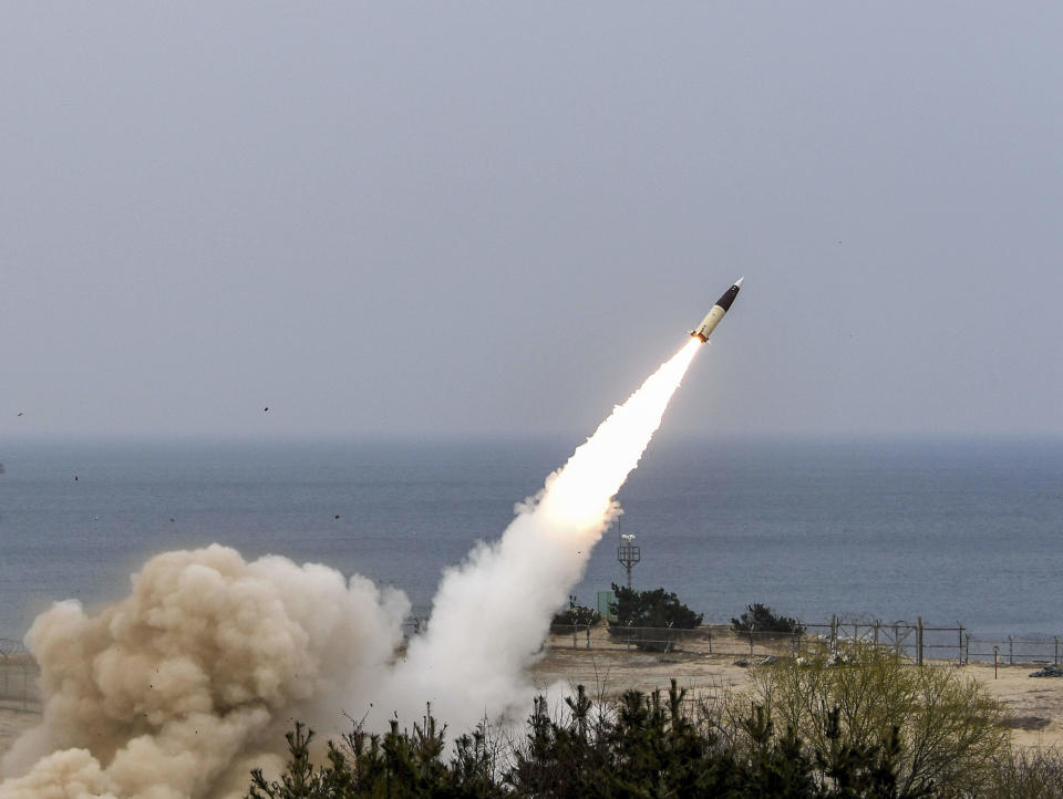 South Korea's military launches an Army Tactical Missile System
