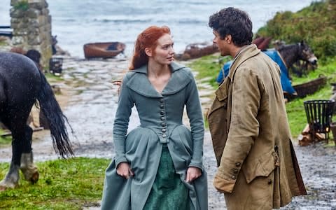 Demelza (ELEANOR TOMLINSON), Drake Carne (HARRY RICHARDSON) - Credit: Mike Hogan/BBC